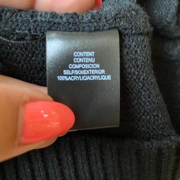 WAYF BNWT Black Sweater Dress "Lola" Puff Sleeve S - Picture 8 of 8